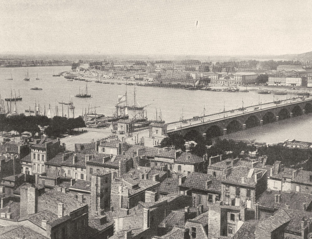 GIRONDE. La Garonne â Bordeaux 1904 old antique vintage print picture